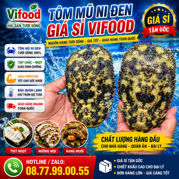 Tôm Mũ Ni Đen 3–5 Con/Kg
