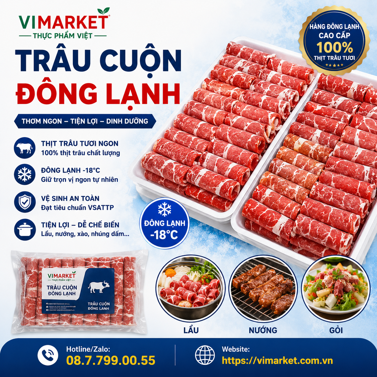 Trâu Cuộn Đông Lạnh