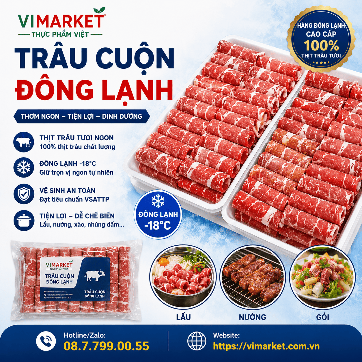 Trâu Cuộn Đông Lạnh