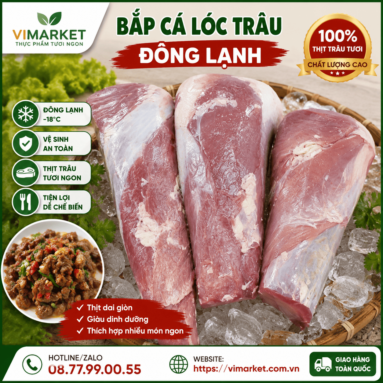 Bắp Cá Lóc Trâu Đông Lạnh Giá Sỉ