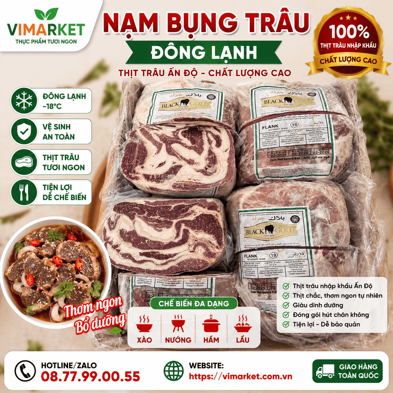 Nạm Bụng Trâu Đông Lạnh Giá Sỉ