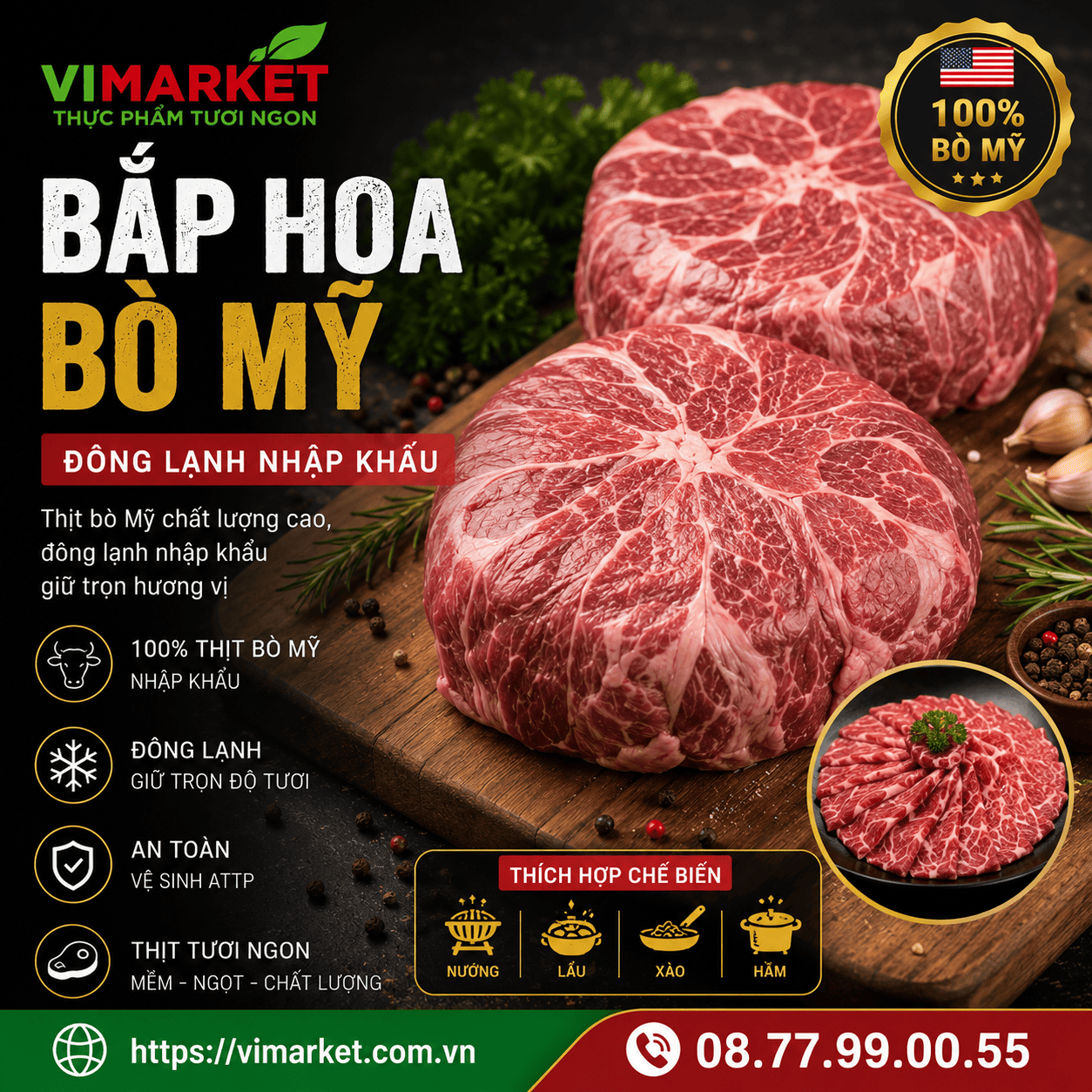 Bắp Hoa Bò Mỹ Đông Lạnh