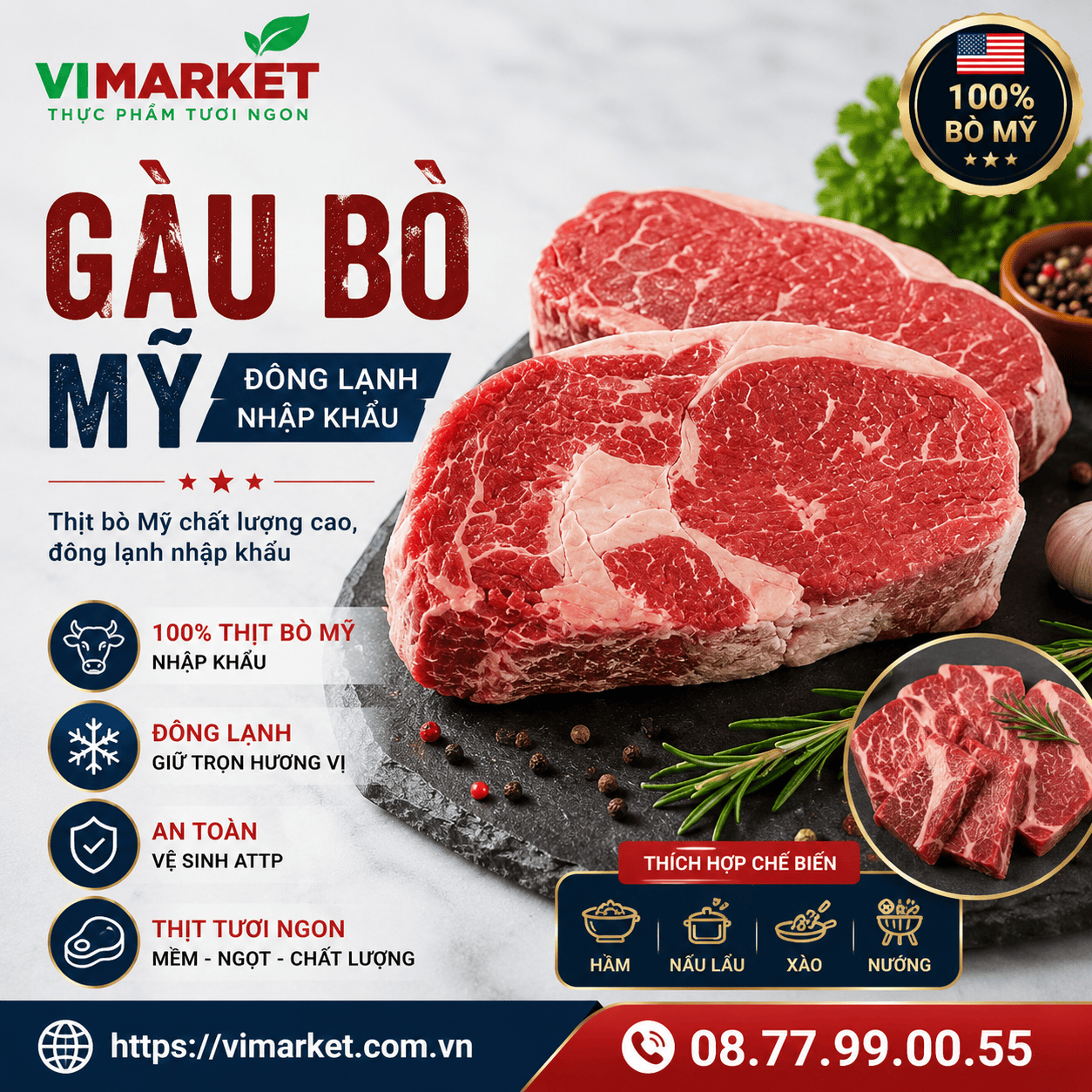Gàu Bò Mỹ Đông Lạnh