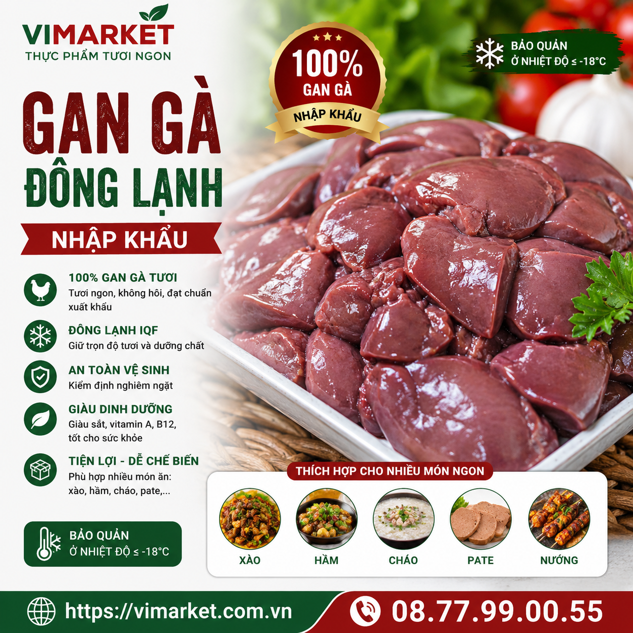 Gan Gà Đông Lạnh Nhập Khẩu