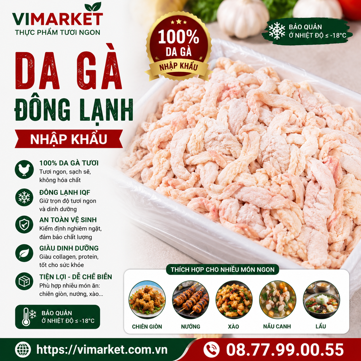 Da Gà Đông Lạnh Nhập Khẩu