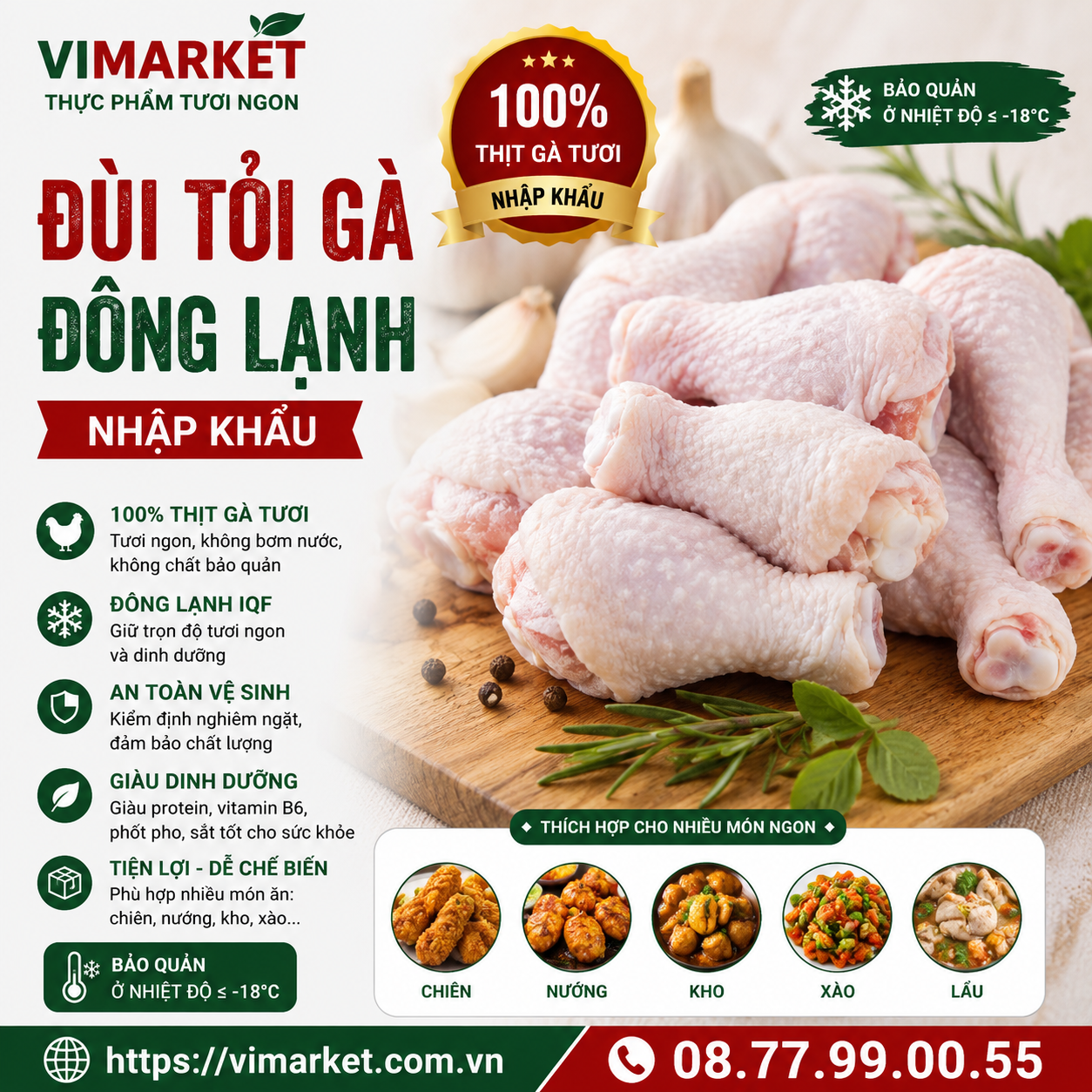 Đùi Tỏi Gà Đông Lạnh