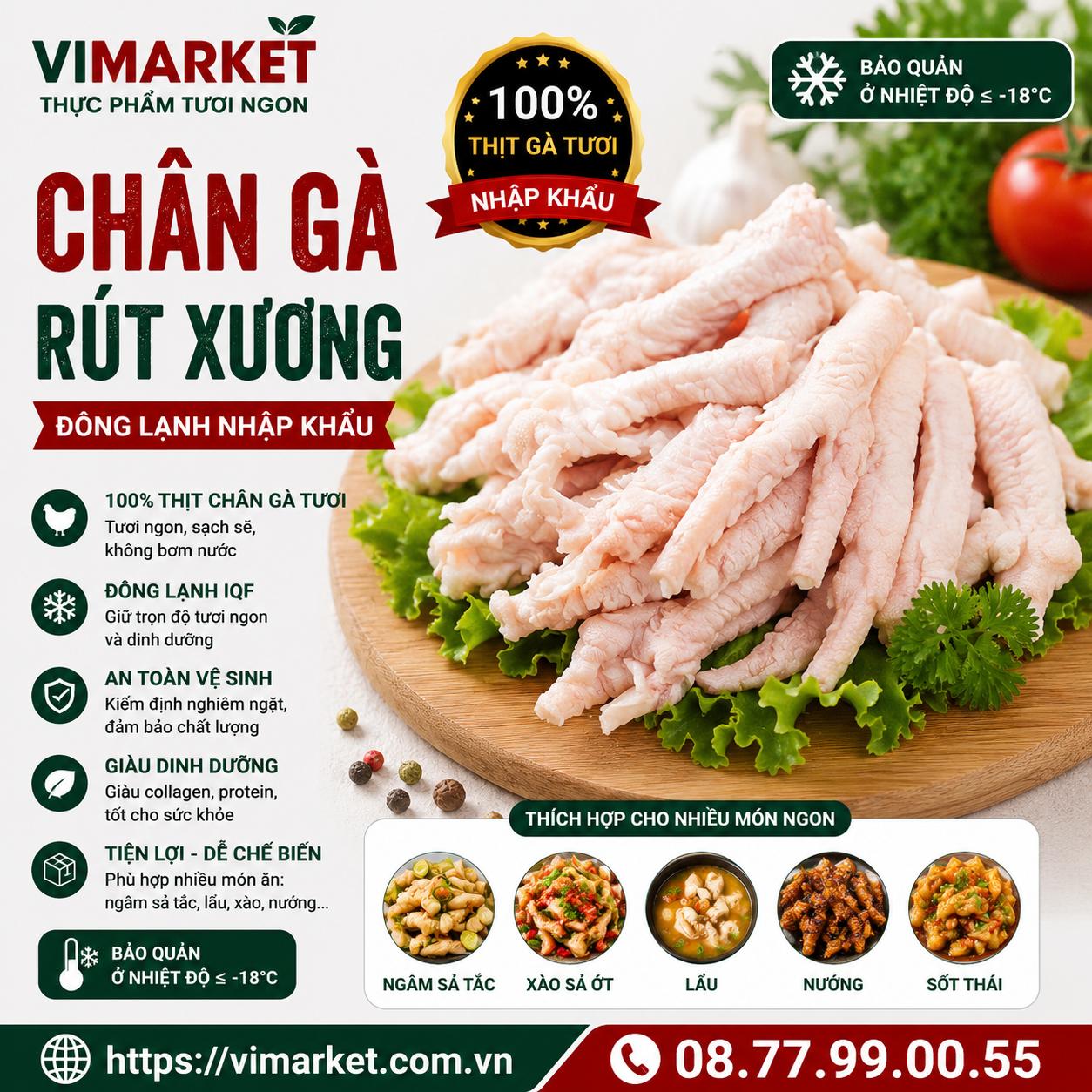 Chân Gà Rút Xương Đông Lạnh