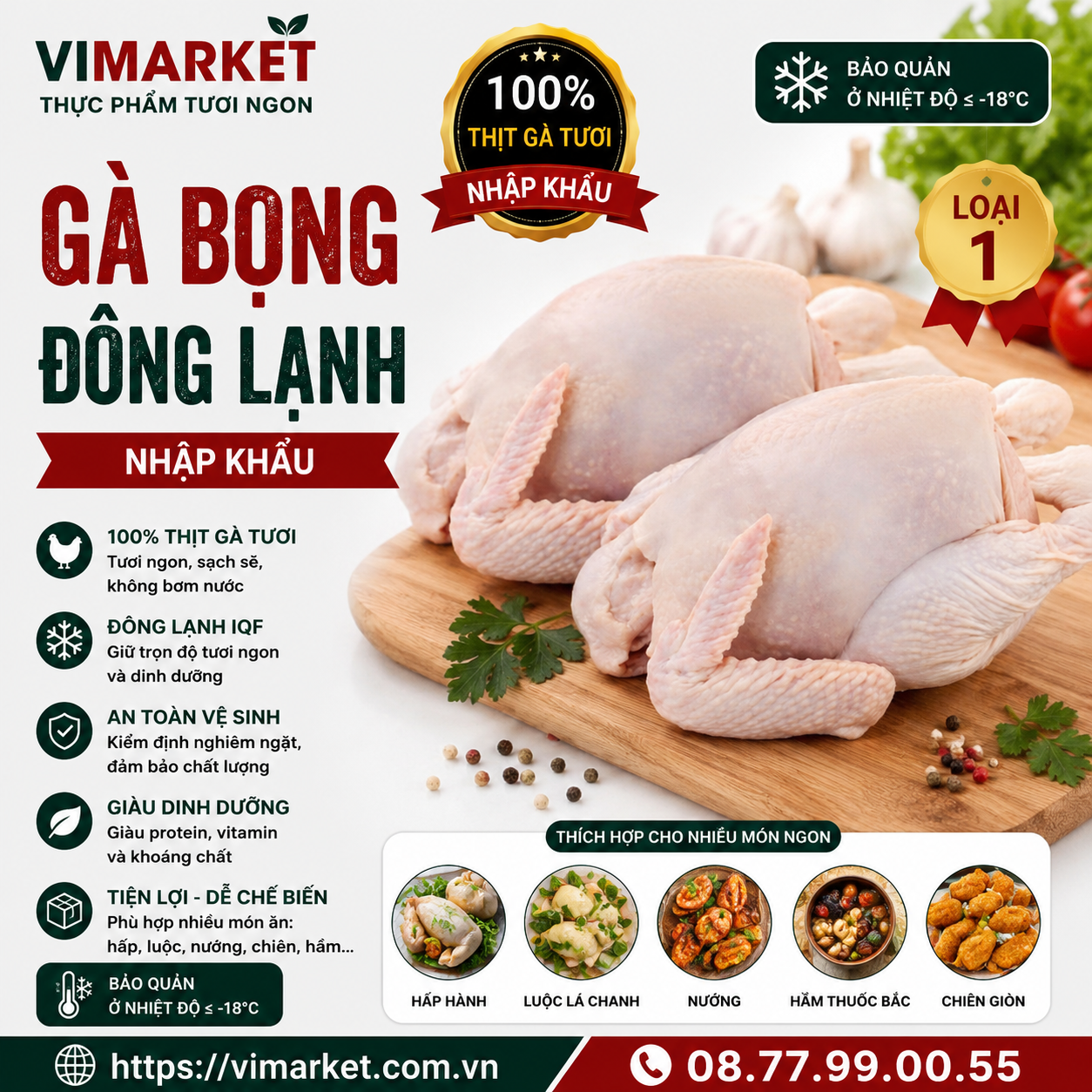 Gà Bọng Đông Lạnh Nhập Khẩu