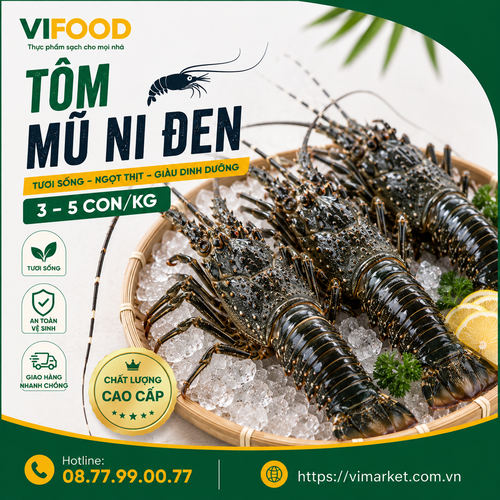 Tôm Mũ Ni Đen 3–5 Con/Kg