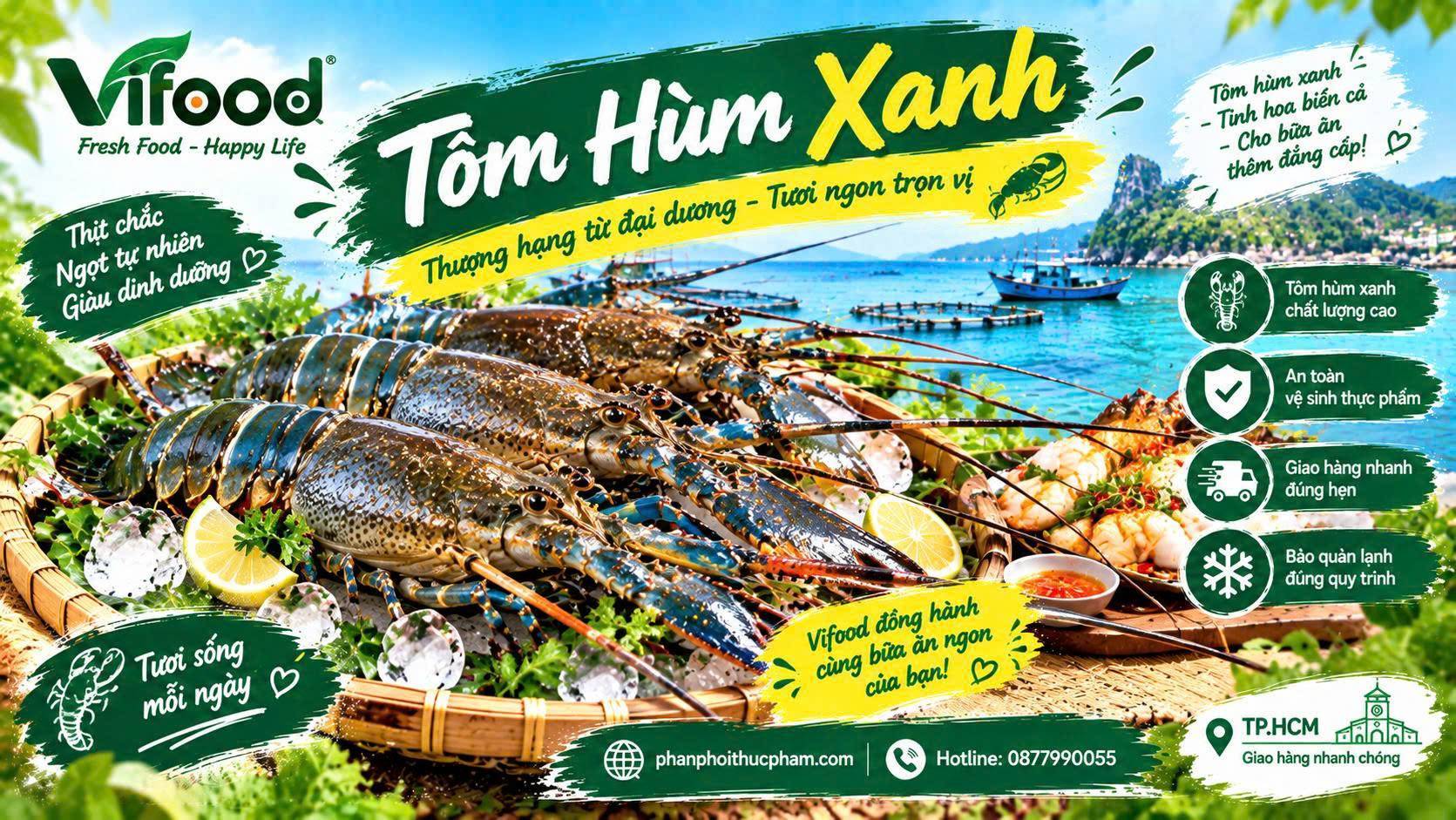 Tôm Hùm Xanh – Giao Hàng Sống, Giá Mới Hôm Nay