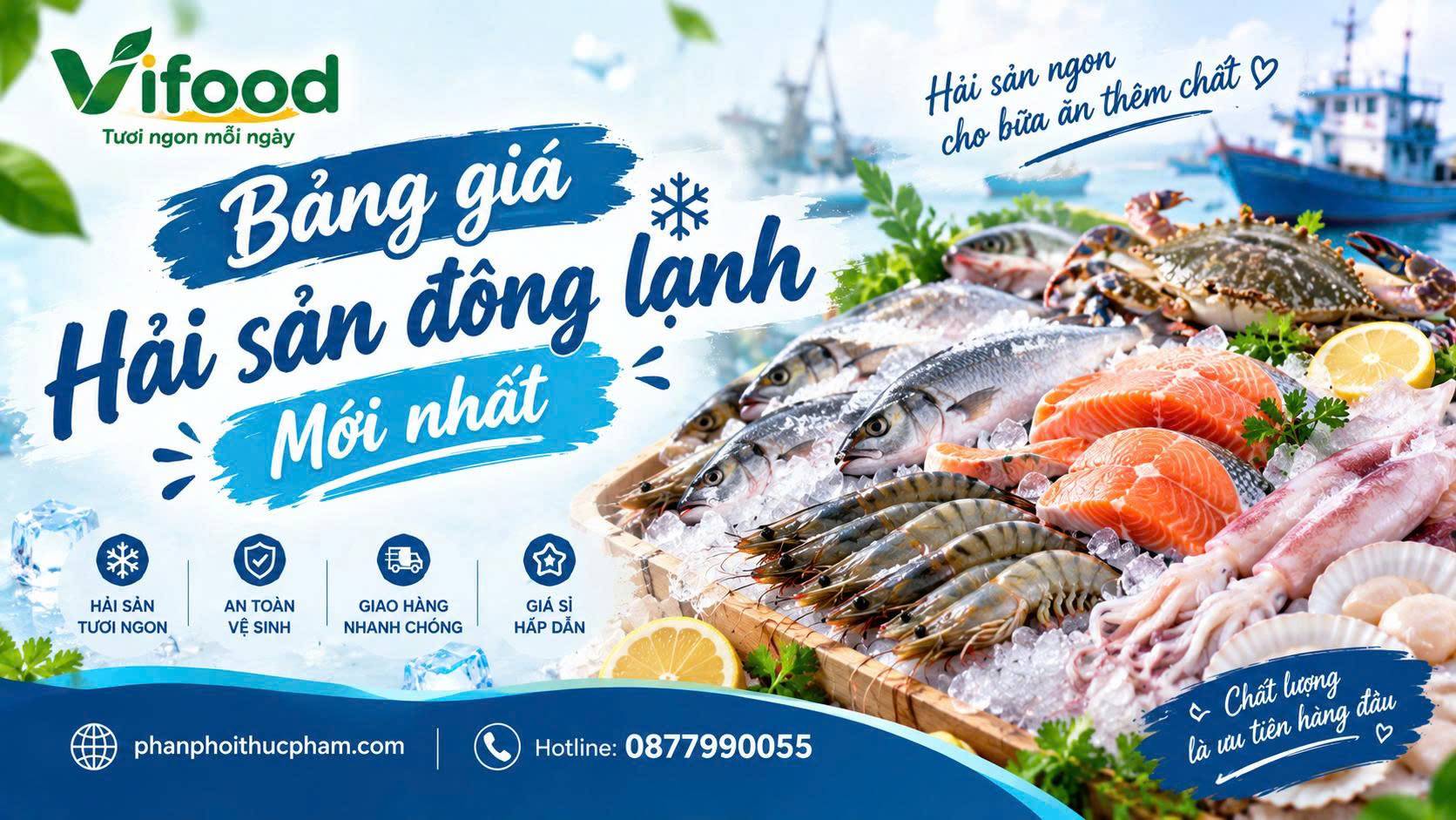 Bảng giá hải sản đông lạnh mới nhất
