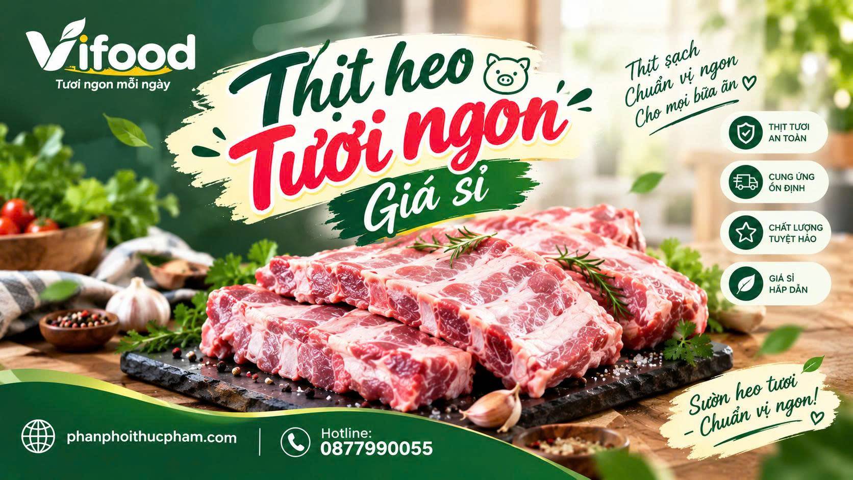 Thịt heo tươi ngon giá tốt tại Lai Châu