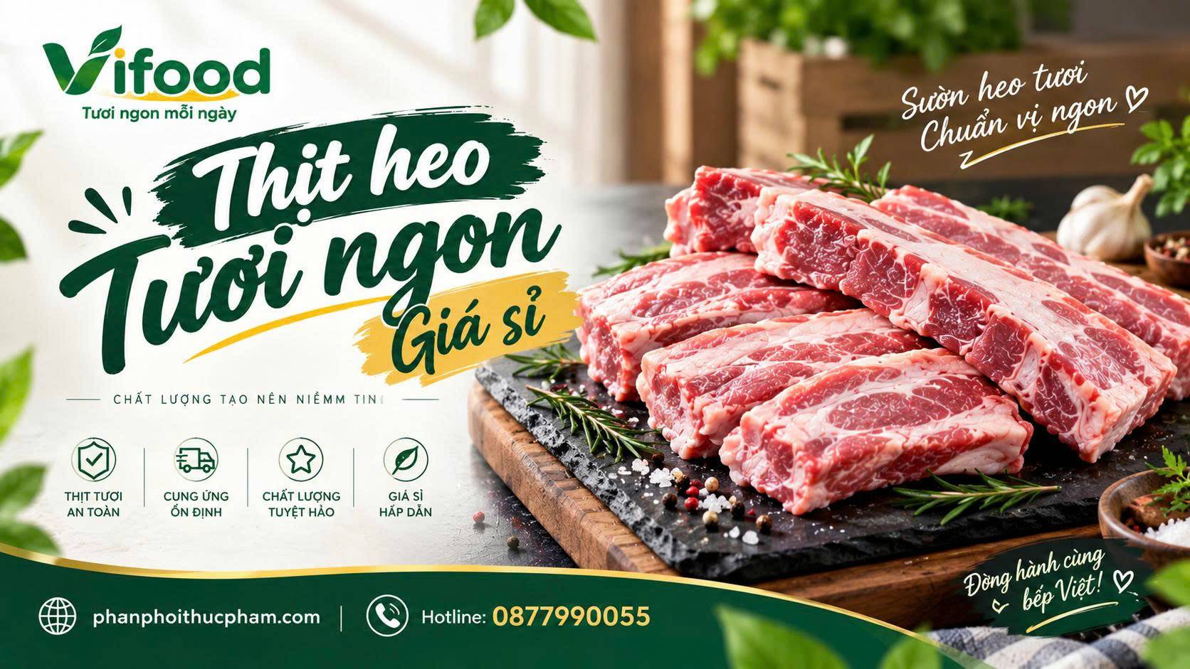 Nguồn cung cấp Thịt heo tươi ngon tại Quảng Ninh