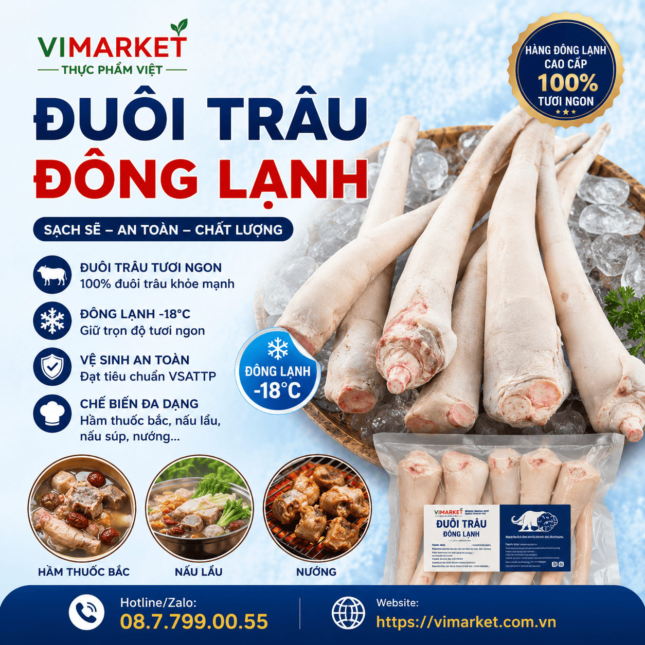 Đuôi Trâu Đông Lạnh