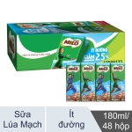 Thùng 48 hộp sữa lúa mạch ít đường Milo 180ml