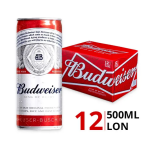Thùng 12 lon bia Budweiser 500ml