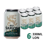 6 lon bia Sài Gòn Special Sleek 330ml