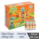 Thùng 48 chai sữa chua uống tiệt trùng hương cam Lof Kun 85ml