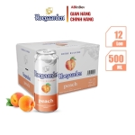Thùng 12 lon bia Hoegaarden Peach vị đào 500ml