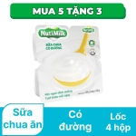Lốc 4 hộp sữa chua ăn ít đường Nutimilk 100g