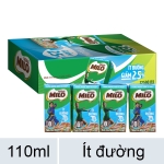 Thùng 48 hộp Sữa lúa mạch ít đường Milo 110ml