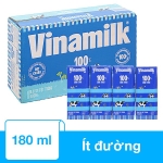 Thùng 48 hộp sữa tươi tiệt trùng ít đường Vinamilk 100% Sữa tươi 180ml