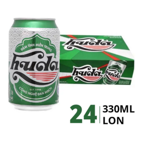 Thùng 24 lon bia Huda 330ml