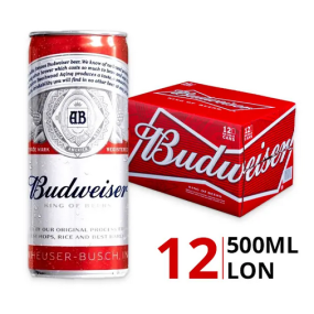 Thùng 12 lon bia Budweiser 500ml