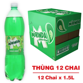 Thùng 12 chai nước ngọt Mirinda vị soda kem 1.5 lít
