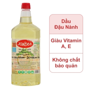 Dầu đậu nành tinh luyện Janbee can 2 lít