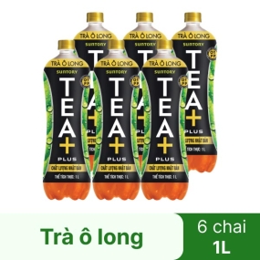 6 chai trà ô long Tea Plus 1 lít