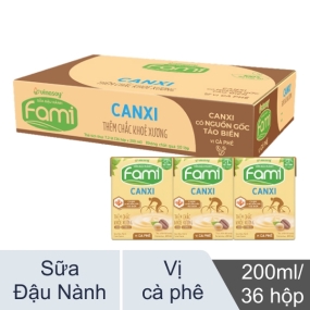 Thùng 36 hộp sữa đậu nành Fami Canxi 200ml