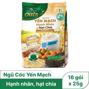 Ngũ cốc yến mạch hạnh nhân & hạt chia Xuân An bịch 400g