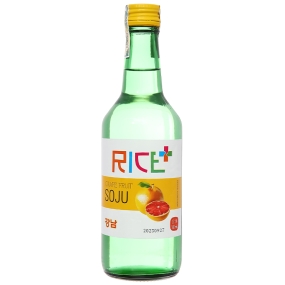 Rượu soju Rice+ hương bưởi 12.5% chai 360ml