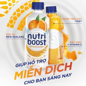 Thùng 24 chai sữa trái cây Nutriboost hương cam 297ml
