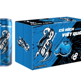 Thùng 24 lon nước tăng lực Sting Sleek hương việt quất 320ml