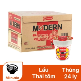 Thùng 24 ly mì Modern lẩu Thái tôm 65g