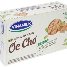 Thùng 48 hộp sữa đậu nành hạt óc chó ít đường Vinamilk 180ml