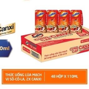 Thùng 48 hộp Sữa lúa mạch vị socola Ovaltine bổ sung canxi 180ml