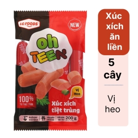 Xúc xích heo tiệt trùng LC FOODS gói 200g 5 cây
